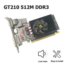 고성능 컴퓨터그래픽카드 그래픽 카드 HDMI-호환 VGA DVI GT210 512M DDR3 64 비트 컴퓨터 비디오 저소음, 01 Black