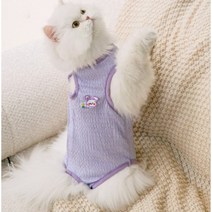부투펫 고양이 강아지 환묘복 얇고 시원한 뱀부천 환견복 중성화수술복, 핑크
