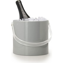 미국에서 수작업으로 제작 블랙 이중 벽 2.8L(3쿼트) 단열 아이스 버킷 투명 루사이트 뚜껑과 손잡이 포, 04 회색.