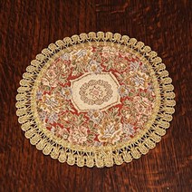 금사펄 자가드 테이블러너 레드플라워 쉐입 8종 테이블러너 식탁러너, B타입 : 지름24cm 1장, 레드 (상세페이지 참고)