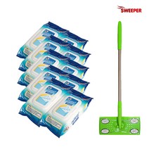 홈쇼핑 로렌힐스 이지싹싹 물걸레청소포 10팩+밀대1개, 스위퍼싹싹 물포10팩+밀대1개
