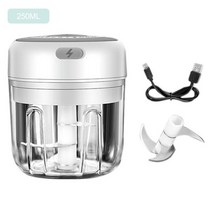파채기계 파절이 휴대용 전기 마늘 절단기 100/250ml 미니 음식 다지기 커터 야채 도구 USB 충전 주방 액, 06 White250ml