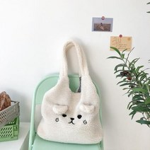 자이언트얀 핸드다잉얀 가방 키링 크로스백 이불 신제품 만화 자수 부드러운 플러시 토트 백 여성용 모조 양털 숄더 쇼핑 볼사 겨울