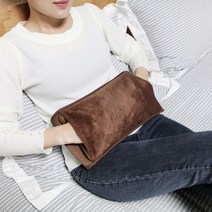 스마트 힐링 충전식 무선 온수 찜질기+벨트 슬림웜 요, 벨트형 찜질기 브라운