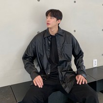 레더 셔츠 루즈핏 오버핏 빅사이즈 4XL까지 (2color)