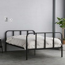 마켓비 RELLY 철제 침대 싱글사이즈 S 100x200, 매트블랙