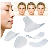 63pcs(12+24+27) 페이셜 라인 주름 처진 피부 리프트 업 테이프 찡그린 미소 라인 이마 주름 방지 패치 안티 에이징 스티커, 없음
