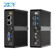xcy fanless mini pc intel celeron j4125 dual gigabit ethernet 2x rs232 hdmi vga 4xusb wifi windows 1, 셀러론 j4125 ddr4, 8g 램 128g ssd