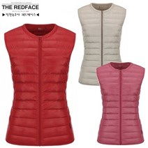 레드페이스 봄가을 가벼운 무봉제 구스 라운드 여성 조끼