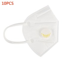 FFP3 KN95 마스크 PM2.5 얼굴 호흡기 입 밸브 방진 5 중 안면, 01 White 10pcs, 한개옵션1