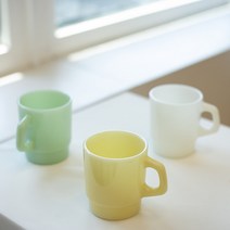 국산 밀크글라스 제작 레트로 빈티지유리컵, 민트