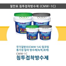 숨쉬는 칼라 방수제 침투접착방수제 무기질방수 CMW-1C 옥상 방수작업 인테리어 옥상방수제 탑코팅 코팅작업, 회색, 20KG