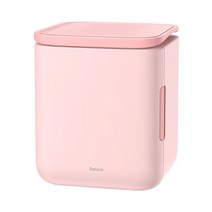 Baseus 미니냉장고 기숙사용 캠핑용 책상 냉동고 6L 저소음, 핑크