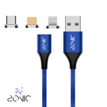 SONIC 마그네틱 자석 갤럭시 아이폰 C타입 애플카플레이 안드로이드오토 고속충전 케이블, 커넥터 안드로이드5핀