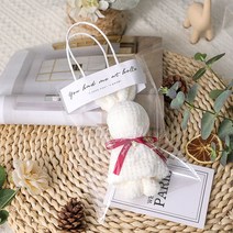 보니하우스 곰돌이 토끼 모양 수건 답례 품 5개 세트, 화이트 토끼