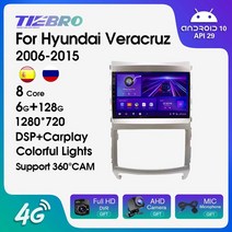 차량네비게이션 매립형 네비게이션 올인원 현대 베라크루즈 20062015 차량용 멀티미디어 비디오 플레이어 DSP 2 DIN 안드로이드 10 GPS 카플레이, 4.P161284G - 쿼드 코어