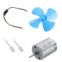 DIY Kits 6-9V Wind Turbine Micro Motor/ Mini Blue Leaf Paddle/ Diodes/ Cables, 한개옵션0