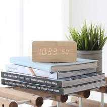 모던우드 LED 디지털시계, 브라운