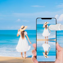 투리버즈 핸드폰 반사판 휴대용 사진 카메라 유리 거울, 화이트, 1개
