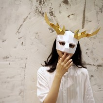 DIY 3D 핸드메이드 인형탈 페이퍼크래프트 동물 입체 종이접기 셀프인테리어소품 종이 아트, 핑크 재규어