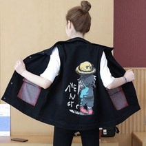 여성데님조끼 청조끼 데님베스트 데님 후드조끼 캐주얼 데님조끼 빅사이즈 s56649