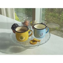 세신 퀸센스 네스프레소 버츄오 명품 잔 가벼운 아이 법랑 머그 컵 1+1, 옐로