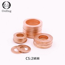 5pcs din7603 m6 m8 m10 m12 m14 m16 m18 m20 t3 o 링 가스켓 씰링 링 구리 와셔 보트 크러쉬 와셔 플랫 씰 링 피팅, m14(14x22x2)