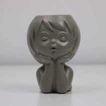 조화 개업선물 꽃병 화병 모던 플랜터 화분 웨딩 주방 인간의 머리 동상, [02] Gray, 02 Gray