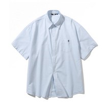 [빠른출고]/트릴리온 시티보이 보트자수 옥스포드 오버핏 반팔셔츠 (STRIPE) CITYBOY BOAT OXFORD OVERFIT SHIRT