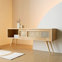 올쏘 라미 라탄 1200 원목거실장, 색상:내추럴