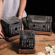 나혼자산다 집에서숯불 미니로스터 1인 2인 캠핑 일본식 가정용 화로 자취방 화로세트 혼밥, 일본식 화로세트(대형)+고체연료10개