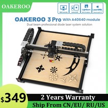각인기계 OAKEROO-3 프로 DIY 3D 로고 프린터 나무 레이저 절단 기계 60W 출력 CNC 각인기, 02 3 Pro A40640