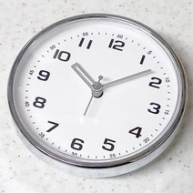 jeil 크롬 흡착시계 / 욕실시계 방수시계 주방시계 작은시계 답례품 단체주문 인쇄가능, 원형