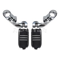 오토바이 패그 풋보드 튜닝파츠 발판 블랙 오토바이 크롬 32mm 하이웨이 엔진 가드 footpegs 페달 발판 풋 페그 마운트 할리 투어링 dyna sportster, 크롬 못 세트