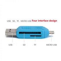 블랙박스sd카드리더기 멀티 usb c타입 nfc 스마트 폰 pc 마이크로 otg tfsd 카드 판독기 전화 확장 헤더에 1 플래시 드라이브 어댑터에 2, green