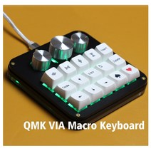매크로 단축키 키보드 qmk 15 키 를 통해 rgb 포토샵 ai 유형 c 3 노브 인코딩 가능한 기계 프로그래밍 미니 키패드, rgb(캡 없음), 1-파란색 스위치