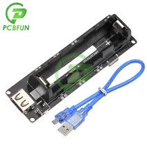듀얼 18650 16340 리튬 배터리 실드 V3 V8 파워 뱅크 충전 모듈 5V 3A 3V 1A 마이크로 USB 라즈베리 파이 ESP32S 용, V3 with cable