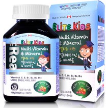 리얼 캐나다 엘리트 키즈 멀티비타민 미네랄 1601mg x 90정, 1정 1601mg