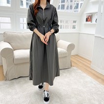 p56 아노락 반집업원피스 (베이지 바로배송) 바스락원피스 맥시롱 55-77사이즈