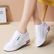 로이조이 여성 키높이 스니커즈 소가죽 신발 여성 속키높이 하이탑 운동화 7cm