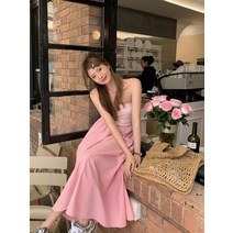 달콤한 휴가 휴양지 바캉스 여름 뷔스티에 끈 나시 롱 원피스 공주 드레스