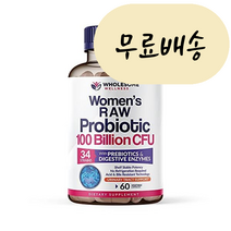 Wholesome Wellness 여성용 Dr. Formulated Raw Probiotics 1000억 CFU 프리바이오틱스, 1개
