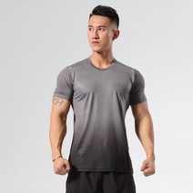 마라톤복 육상복 러닝 조깅 남성 퀵 드라이 그라디언트 티셔츠 통기성 마라톤 피트니스 탑, xxxl, 회색