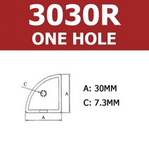2020 2040 3030 4040 4080 4545 5050 6060 100100 EU 알루미늄 압출용 10PCS 블랙 나일론 프로파일 엔드 캡 커버 플레이트, 04-3030R one hole