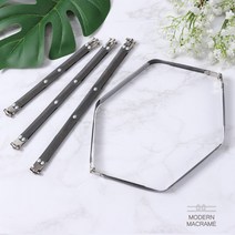 가방 만들기 육각 바네 프레임 2타입 가방부자재 마크라메 재료, 육각 바네 프레임 (고리형 실버)_35cm