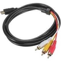 HDMI to RCA 케이블 1080P HDMI 남성 TV 용 3 RCA S-VIDEO AV 오디오 케이블 코드 어댑터 TV HDTV DVD, 보여진 바와 같이, 하나