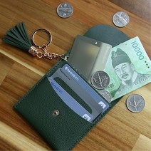톤다운 컬러 고급스러운 카드지갑 테슬 보안카드 외출