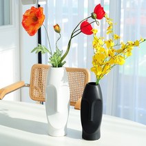 모아이 도자기 화병 대형 화기 꽃병 vase, 화이트(L)