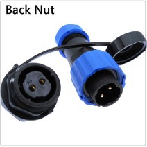 방수 커넥터 SP16 IP68 케이블 커넥터 플러그 및 소켓, Back Nut_2P