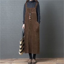 셀러허브 여성패션 [오노마] ONM 올더스타일 루즈핏 코듀로이 멜빵 여성원피스